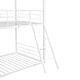 preview thumbnail 9 of 9, White Twin over Twin Size Metal Bunk Bed with Half Roof, Guardrail and Ladder for Bedroom