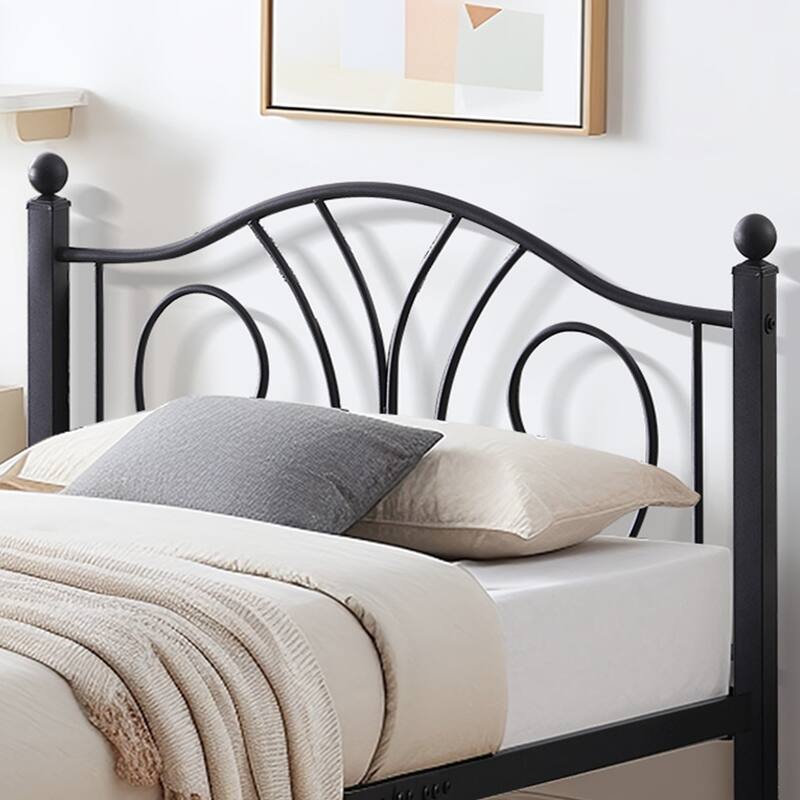 Javlergo Set of 2 Twin Metal Bed Frame with Headboard and Footboard