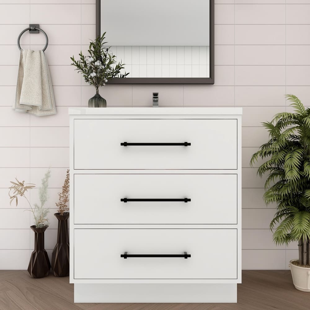 Victoria 30'' Freestanding Vanity with Reinforced Acrylic Sink - 29.5