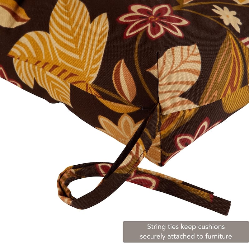 Timberland Floral 22-in x 44-in Outdoor High Back Chair Cushion (Set of 2) (Cushions Only)