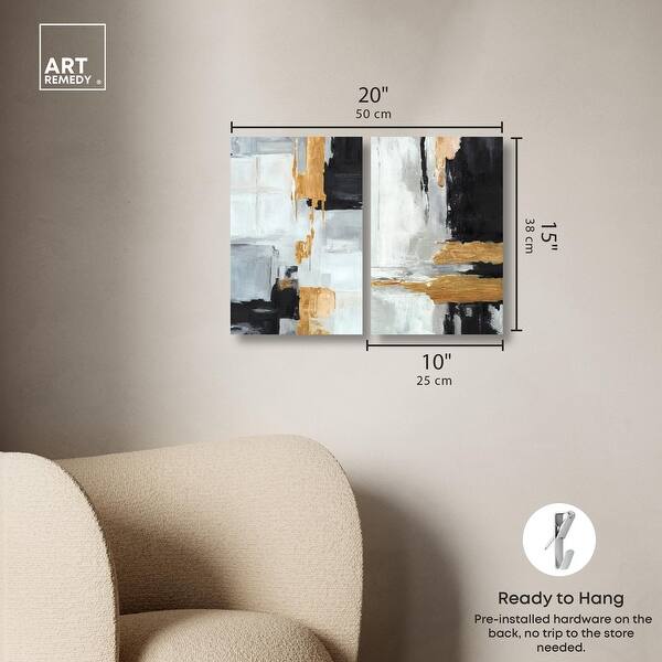 Balanced Gold Abstract Set Canvas Print By Remedy - Bed Bath & Beyond ...