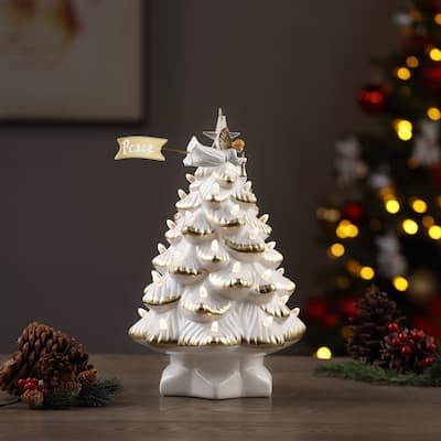 14" Animated Nostalgic Ceramic Tree - Angel