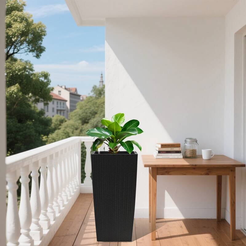 30" Large Flower Pots Planter with Self-Watering Drainage Holes&Inner Trays Plant Pot with Drain Holes, Water Level Monitor