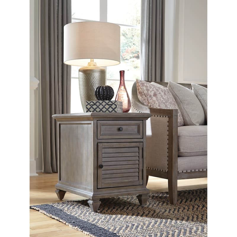 Magnussen Home Lancaster Dovetail Grey Chairside End Table - 18''W x 24''D x 24''H - 18''W x 24''D x 24''H