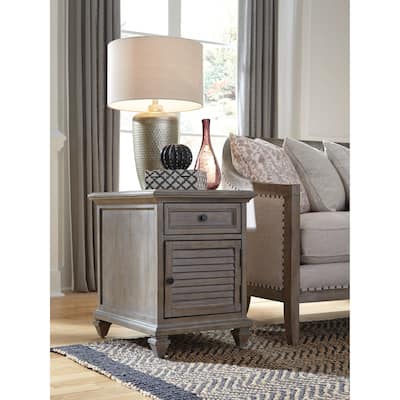Magnussen Home Lancaster Dovetail Grey Chairside End Table - 18''W x 24''D x 24''H