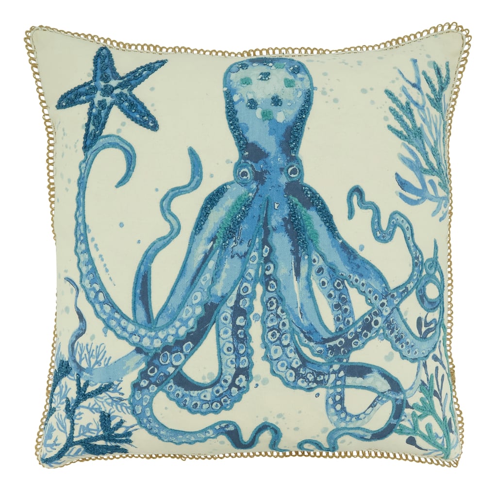 Octopus Design Throw Pillow