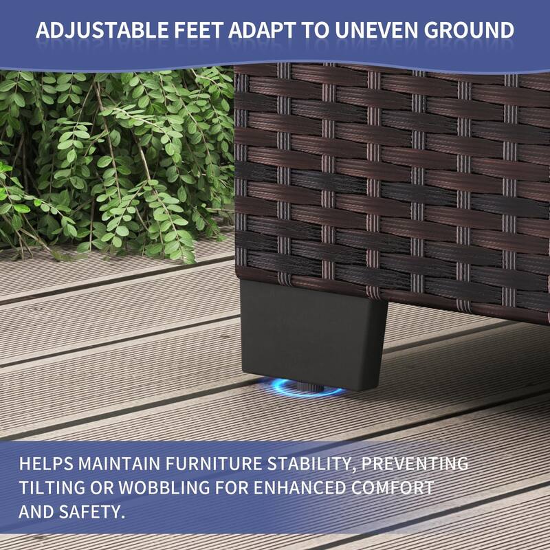 Patio Funiture Set 7 Pieces Outdoor Rattan with Detachable Soft Cushions Patio Conversation Sets