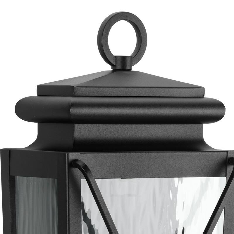 Wakeford One-Light Textured Black Transitional Outdoor Small Wall Lantern - 8 in x 5.75 in x 17.88 in