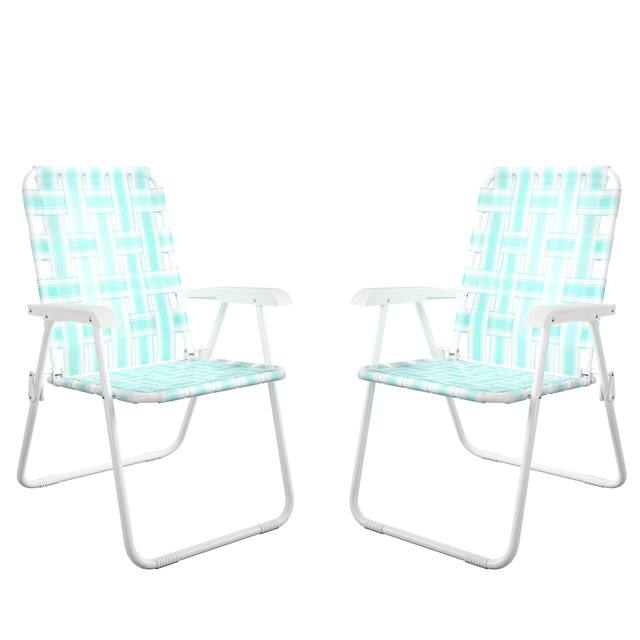 The Novogratz Poolside Gossip Collection Priscilla Folding Chair (2-Pack) - Aqua Haze