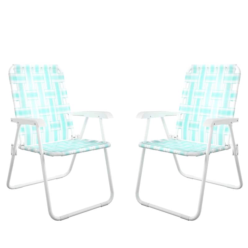 The Novogratz Poolside Gossip Collection Priscilla Folding Chair (2-Pack) - Aqua Haze