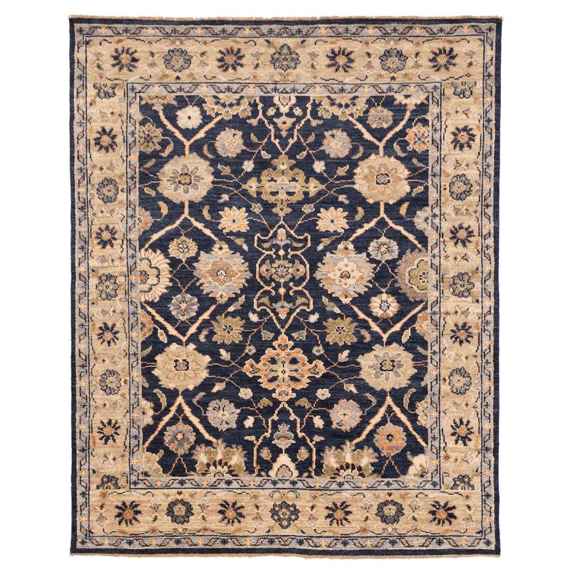 ECARPETGALLERY Hand-knotted Jules Serapi Dark Navy Wool Rug - 7'11 x 9'9
