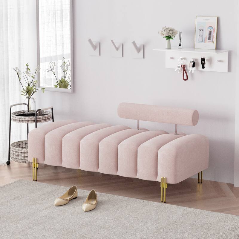 Ouyessir 52.2" Modern Channel Tufted Window Bench with Adjustable Back