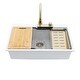preview thumbnail 13 of 16, 33 x 22 inch Composite Granite Quartz Drop In Kitchen Sink with Pull-Out Faucet and Cutting Board