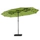 preview thumbnail 74 of 79, MAISON ARTS 15-foot Rectangular Crank Double-sided Outdoor Market Umbrella Solar LED Lighted Patio Umbrella with Base Included