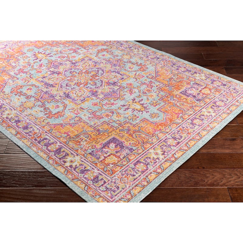 Vintage Distressed Oriental Pink Runner Rug - 3' x 7' 10"
