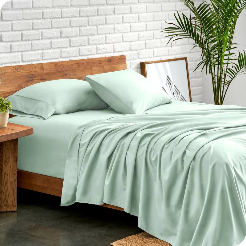 Bare Home Double Brushed Deep Pocket Sheet Set - Queen - Spring Mint