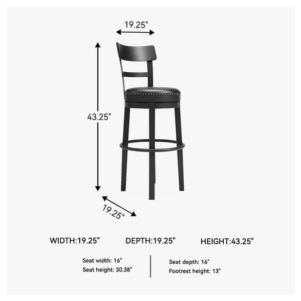 dimension image slide 2 of 4, Valebeck Swivel Barstool