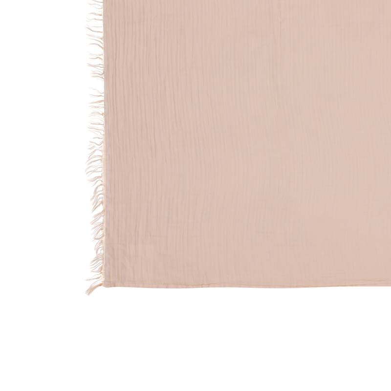 Sevita Solid Turkish Cotton Crinkled Standard Size Throw Blanket with Fringe