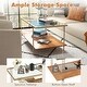 preview thumbnail 6 of 6, 2 Tiers Rectangle Glass Coffee Table with Gold Steel Frame