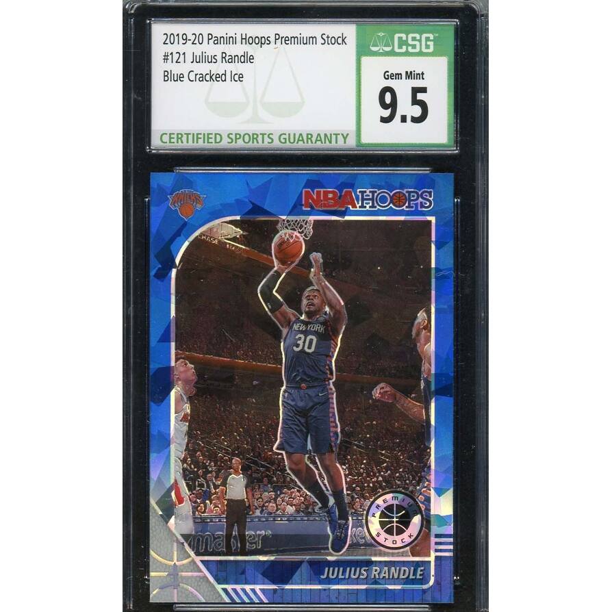 Julius Randle 2019-20 Panini Hoops Premium Stock Blue Cracked Ice #121 CSG 9.5 - 8'6" x 11'6"
