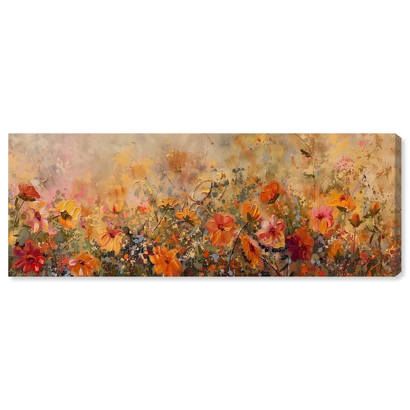 Fall Cosmo Flowers Panoramic Canvas by Art Remedy, Gallery Wrapped - 54" x 20"