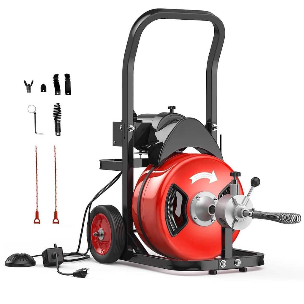 100FT 3/8 Inch Portable Drain Cleaning Machine for 2" to 4" Pipes