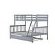 preview thumbnail 16 of 55, Detachable Rubber Wood Twin Over Full Bunk Bed with Trundle
