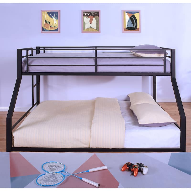 Drella Transitional Metal Bunk Bed with Ladder by Furniture of America
