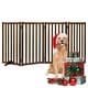 preview thumbnail 11 of 57, Wooden Freestanding Panels Pet Gate 80"W x 36"H - Walnut