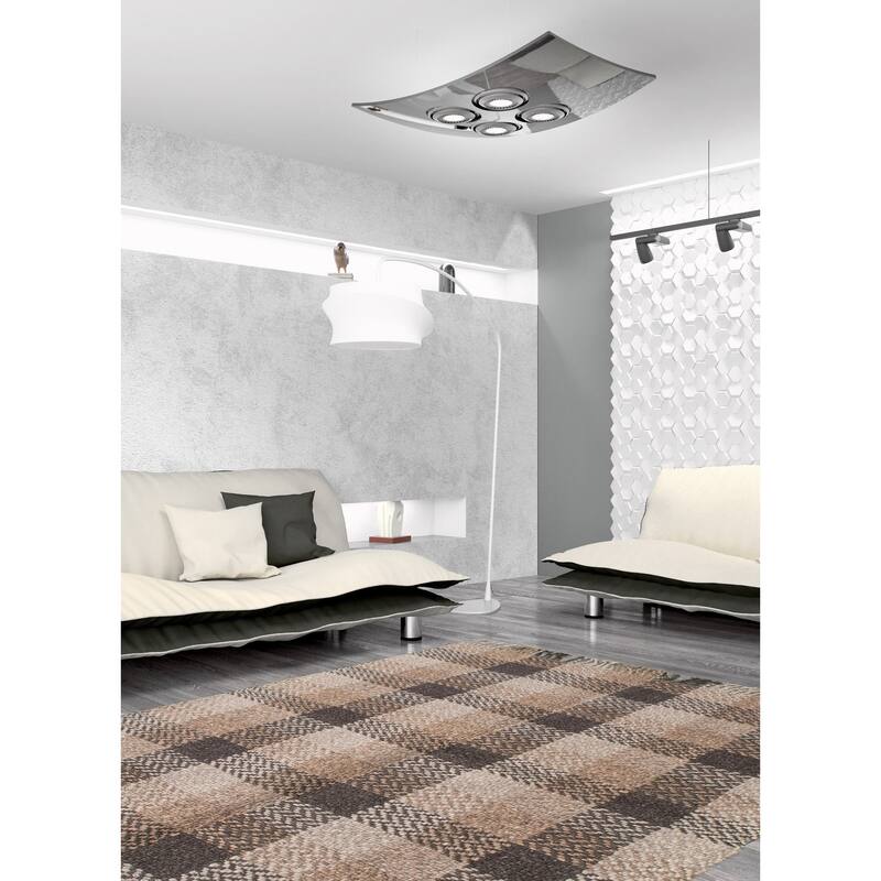 ECARPETGALLERY Hand Tufted Sienna Grey Wool Rug - 5'2 x 8'2