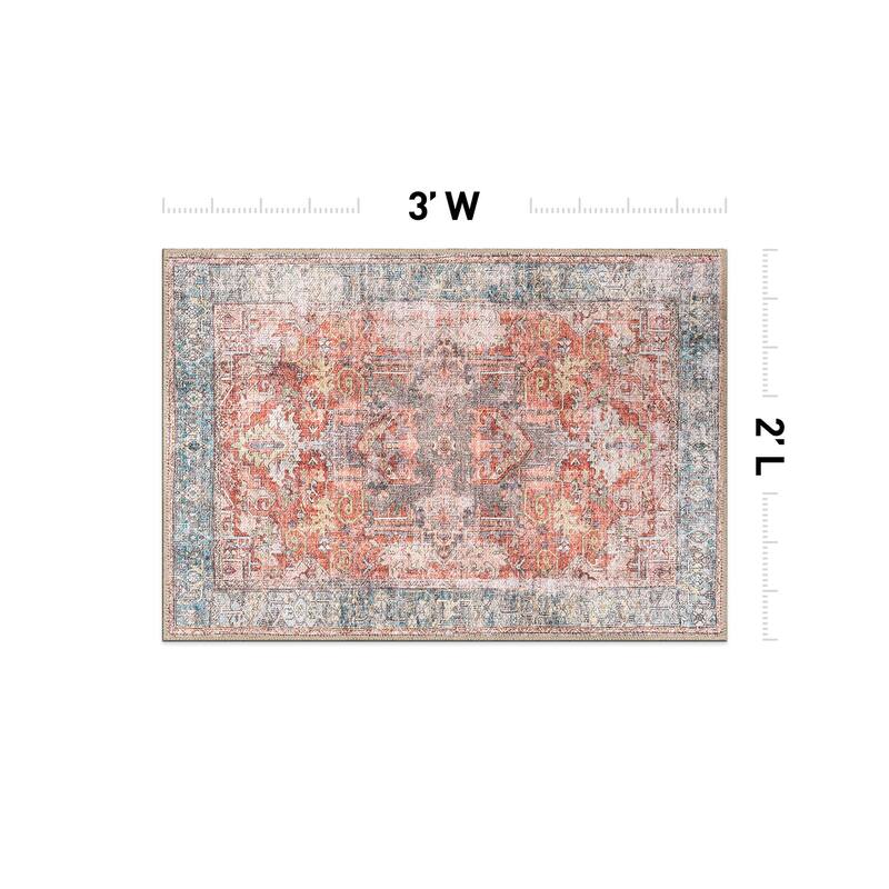 World Rug Gallery Vintage Inspired Distressed Machine Washable Area Rug