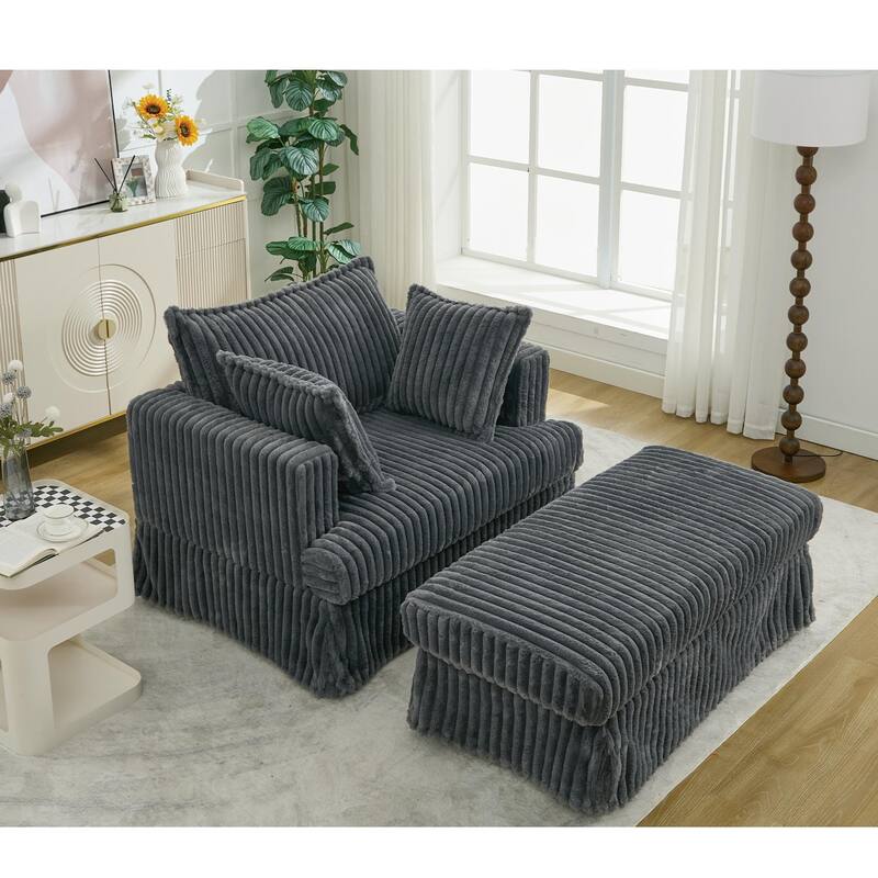 Dark Gray 47.8" Oversized Chaise Longue Chair