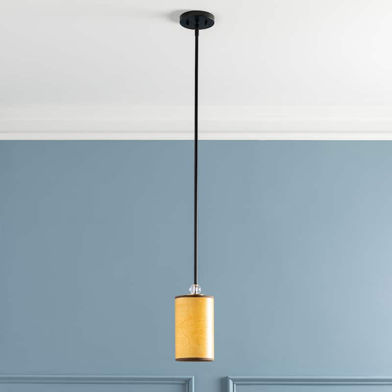 Autumn Modern Orange Single Light Pendant - 10.5"H x 5.25"W x 5.25"D - 10.5"H x 5.25"W x 5.25"D - Black/Yellow