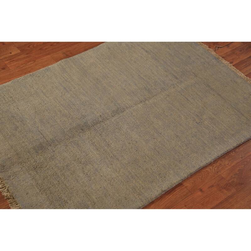 Modern Gabbeh Oriental Rug Hand-Knotted Multi-Color Wool Carpet - 2'9" x 3'10"