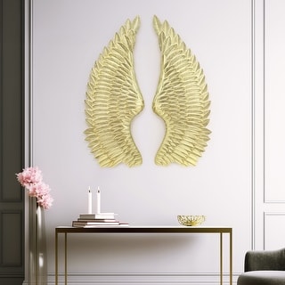 Sagebrook Home Set of 2 Dual Metallic Gold Angel Wings Wall Decor - A ...