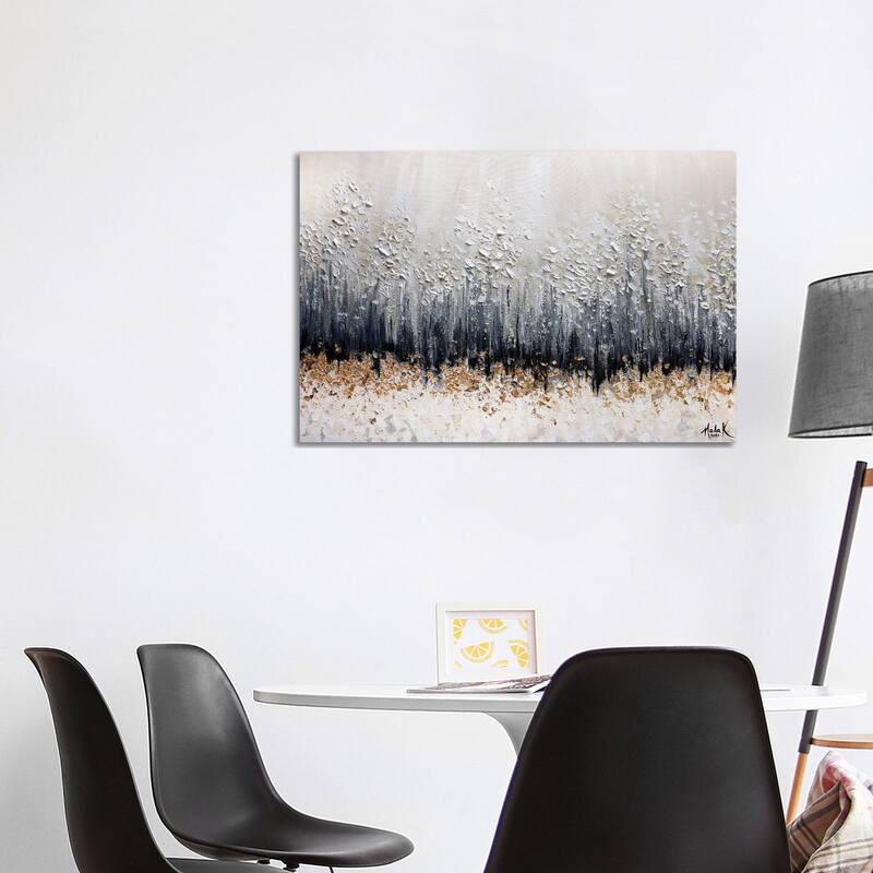 iCanvas "Simple Sophistication - Gold Black White Neutral" by Nada Khatib Canvas Print - 26x40x1.5