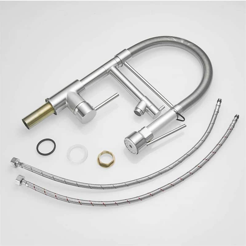 Commercial Pull Down Kitchen Sink Faucet With Sprayer Single Hole Kitchen Sink Faucets Brushed Nickel One Handle Modern Taps