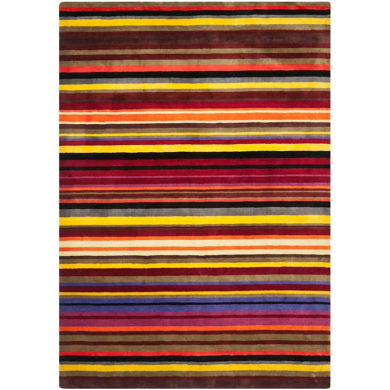 SAFAVIEH Handmade Rodeo Drive Citlalli Mid-Century Modern Abstract Wool - 7' 6" x 9' 6" - Red/Multi