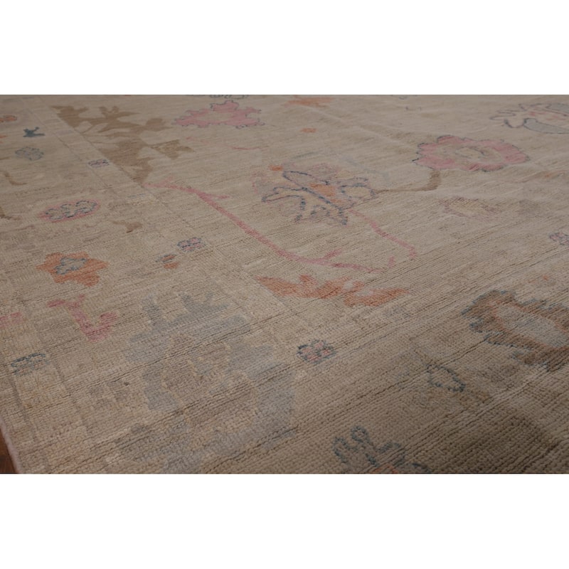 Oriental Vegetable Dye Oushak Turkish Rug Hand-Knotted Wool Carpet - 8'3"x 9'7"