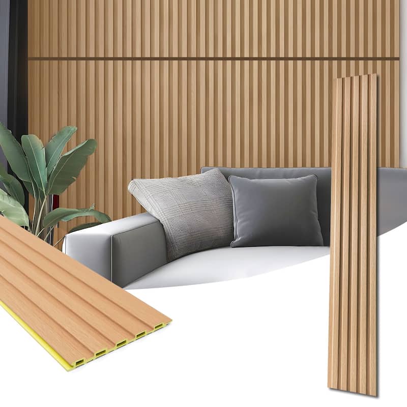Art3d WPC Slat Wall Panels,3D Wall Accents for Interior Wall Decor,48in x 6in (Pack of 16)
