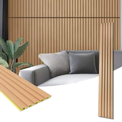 Art3d WPC Slat Wall Panels,3D Wall Accents for Interior Wall Decor,48in x 6in (Pack of 16)