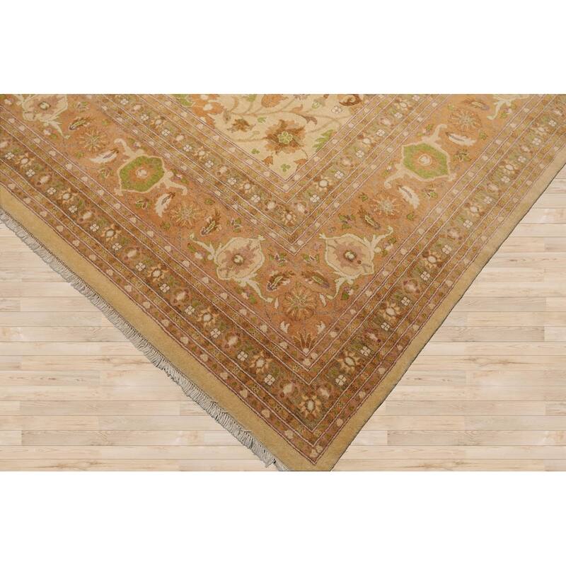 Beige Traditional 100% Wool Rug with 300 KPSI Pak Persian Area Rug - 9' 1'' x 12'