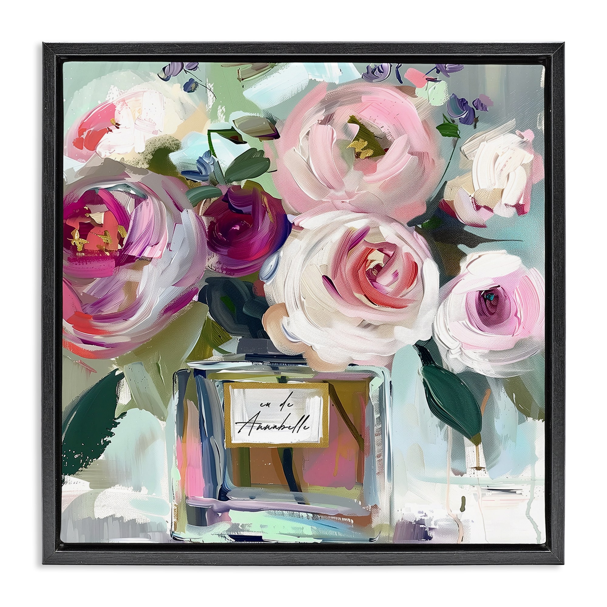Stupell Roses Are Pink Bouquet Framed Floater Canvas Wall Art Design By Annabelle Hall