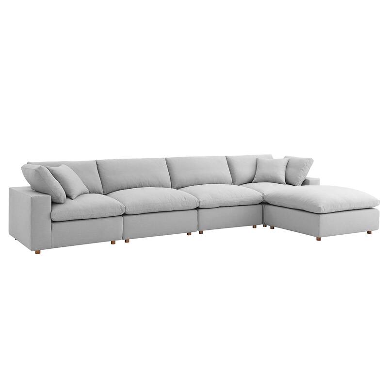 Commix 5 Piece Down Filled Overstuffed Sectional Sofa Set