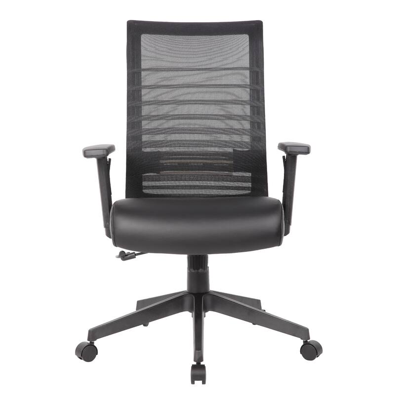 Zara Rolling Task Chair, Black Mesh and Antimicrobial Vinyl, Synchro-Tilt