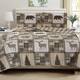Great Bay Home Reversible Lodge Printed 3-piece Quilt Set - Taupe / Green - Full - Queen