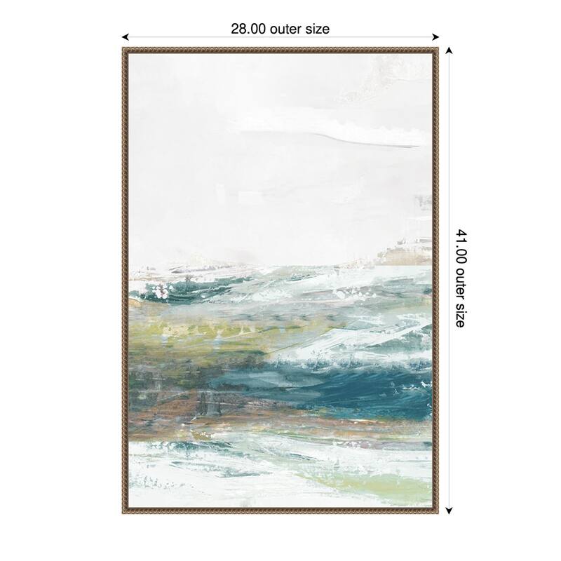 Verdant Vista No. 2 by Hannah Dawson Framed Canvas Wall Art Print - Plastic - 28 x 41 in - Gold