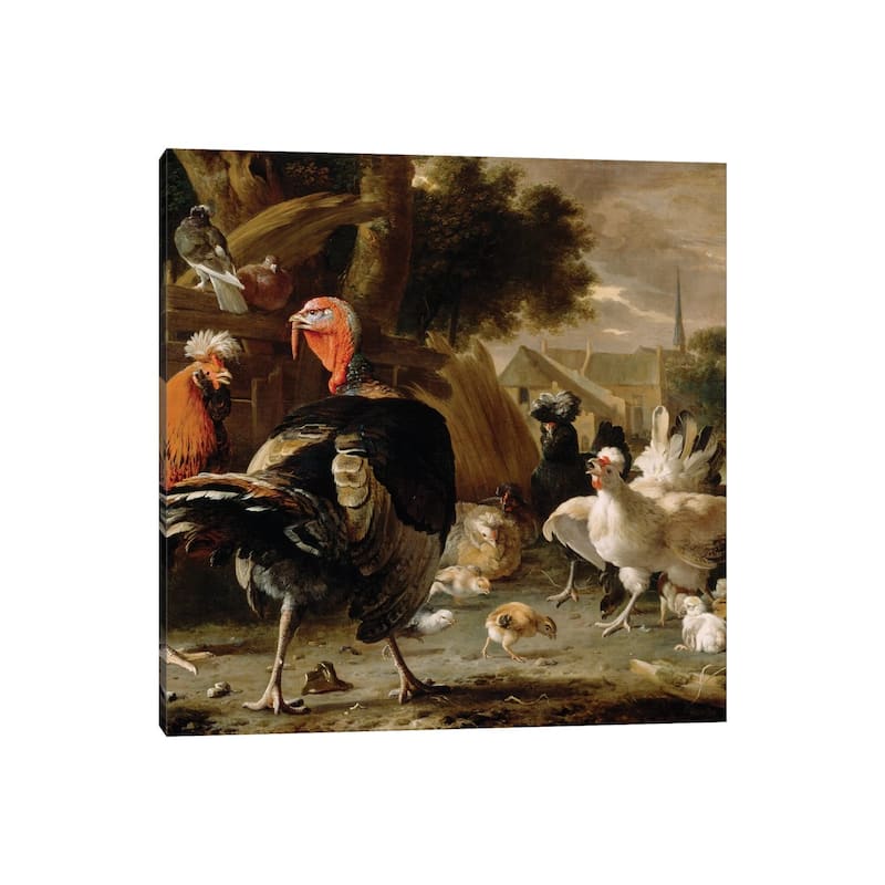 iCanvas "Poultry Yard, c.1668" by Melchior de Hondecoeter Canvas Print