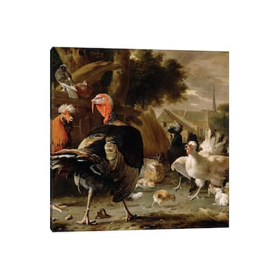iCanvas "Poultry Yard, c.1668" by Melchior de Hondecoeter Canvas Print