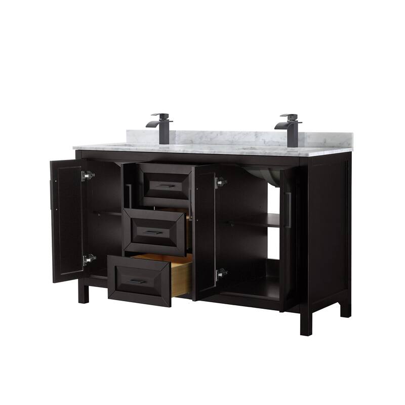 Wyndham Collection Daria 60" Free Standing Double Vanity Set with MDF